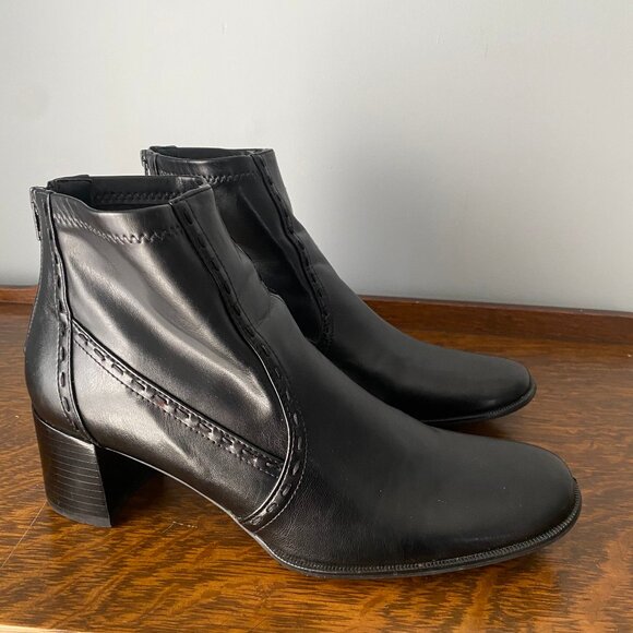 Franco Sarto Ankle Boots, Cloud Black Marmo STR Nappa Size 10 M - Picture 1 of 11